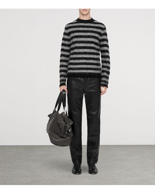 AllSaints Black Wool-Mohair-Blend Harry Stripe Sweater for men
