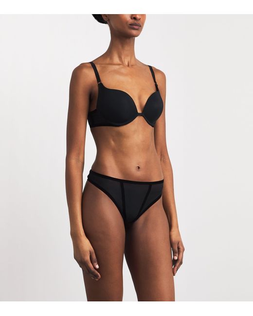 Wolford Gray Bonded Tulle Thong