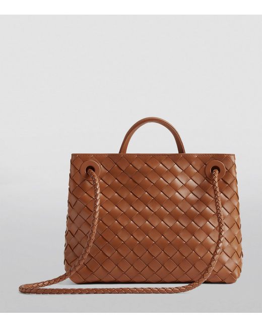 Bottega Veneta Brown Small Leather Andiamo Top-Handle Bag