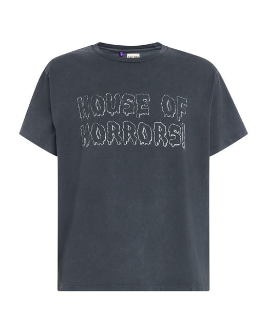 GALLERY DEPT. Blue Cotton Horrors T-Shirt for men