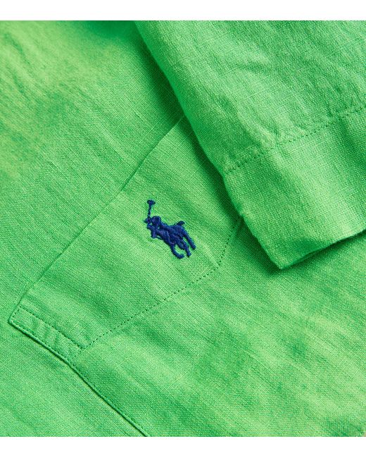 Polo Ralph Lauren Green Linen Clady Polo Shirt for men