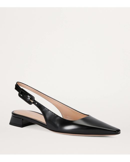 Gianvito Rossi Brown Leather Tokio Slingback Flats