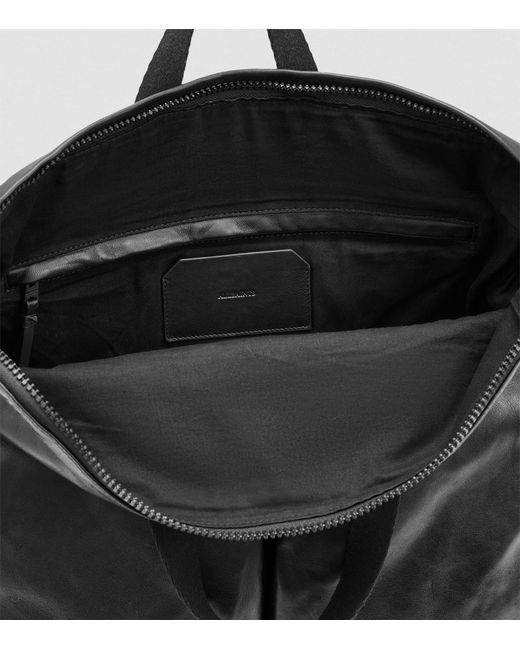 AllSaints Black Leather Force Backpack for men