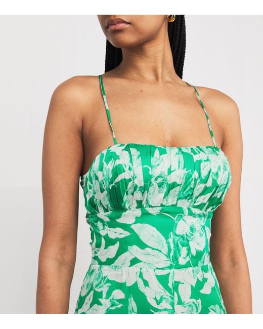 Maje Green Floral Print Midi Dress