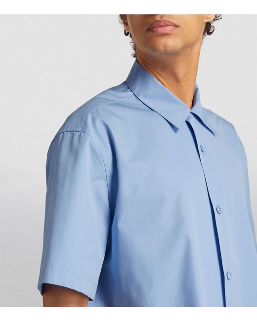 Jil Sander Blue Cotton Short-sleeve Shirt for men