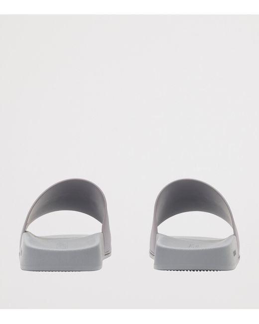 Burberry White Logo Slides for men