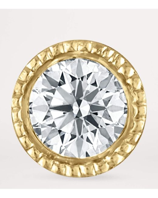 Maria Tash Metallic Scalloped Set Diamond Threaded Stud Earring