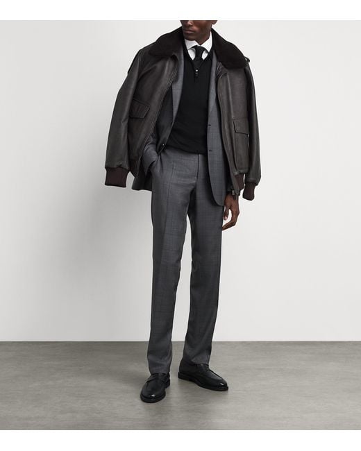 Canali Gray Super 150's Wool Check 2-Piece Suit for men