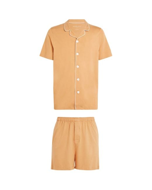 Derek Rose White Micromodal Short Basel Pyjama Set for men