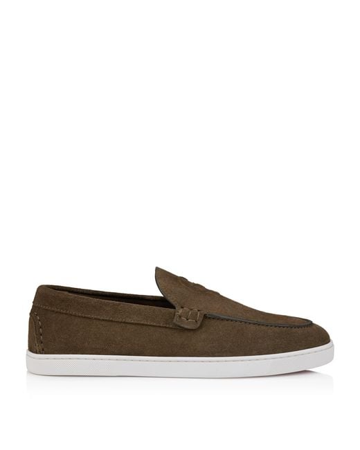 Christian Louboutin Brown Neoclboat Suede Boat Shoes for men