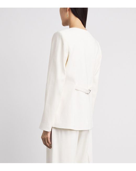 PAIGE White Scoop-Neck Edina Blazer for men