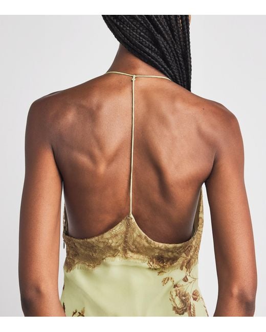 De La Vali Metallic Cielo Maxi Dress With Cape