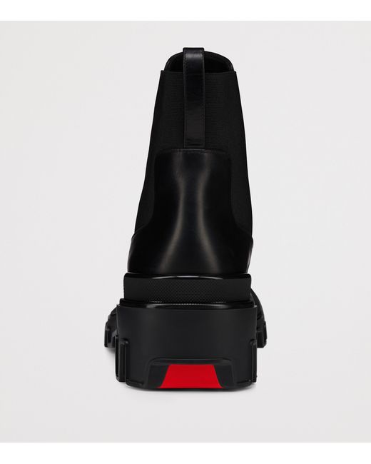 Christian Louboutin Black Marchacroche Dune Leather Chelsea Boots
