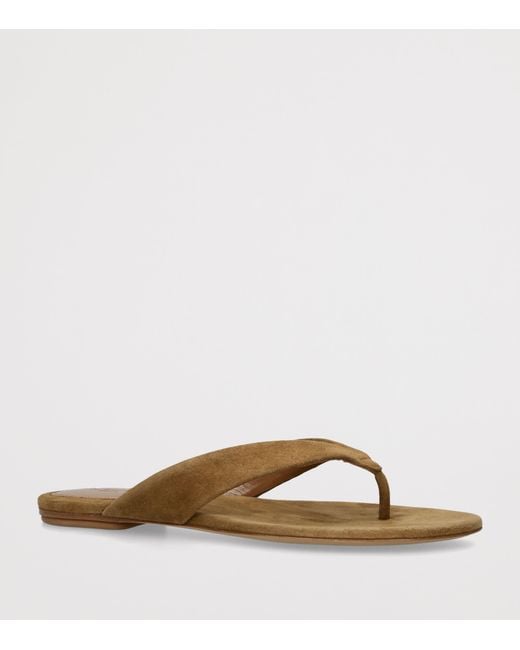 Le Monde Beryl Brown Suede Flip Flops