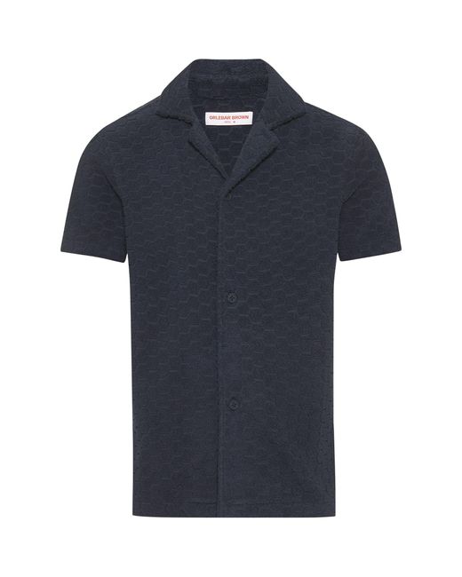 Orlebar Brown Blue Towelling Howell Short-sleeve Shirt for men