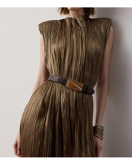 Ralph Lauren Natural Pleated Virna Maxi Dress