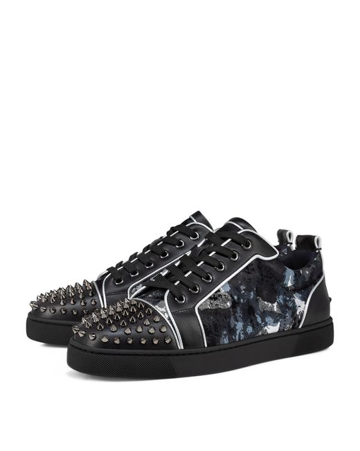 Christian Louboutin Black Louis Junior Orlato Studded Leather Low-top Trainers for men