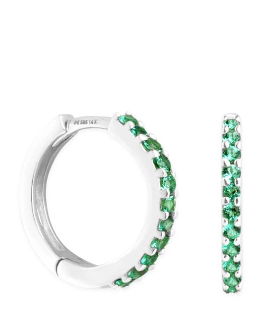 Astrid & Miyu Blue And Emerald Single Hoop Earring