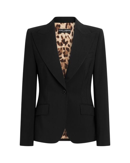 Dolce & Gabbana Black Wool-Blend Blazer