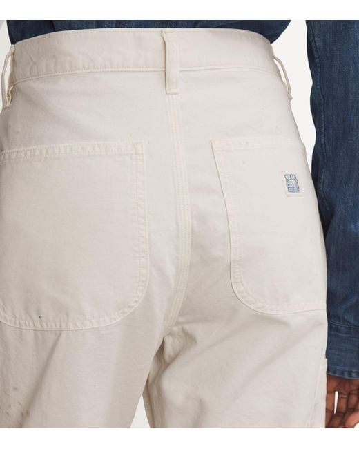 Polo Ralph Lauren White Paint-splatter Cargo Trousers