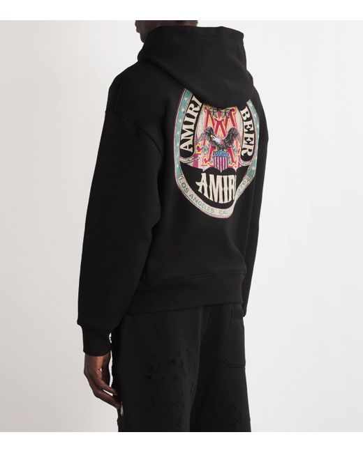 Amiri Black Eagle Print Oversized Hoodie for men