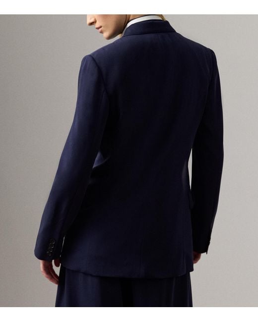 Ralph Lauren Blue Wool Marcy Blazer