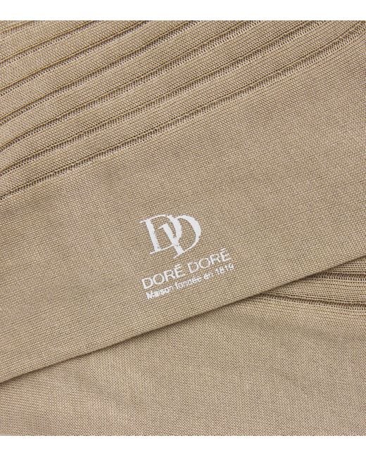 Doré Doré Natural Cotton Rib-Knit Socks for men
