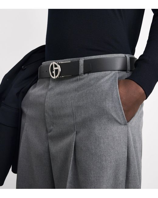 Giorgio Armani Blue Suede Reversible Belt Strap for men