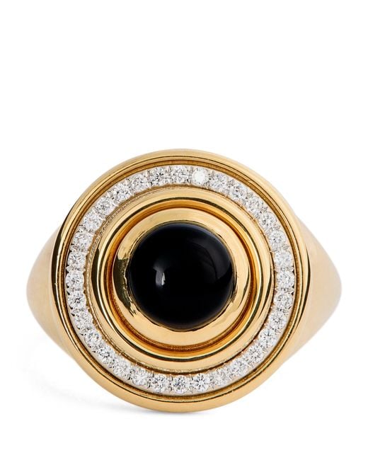 L'Atelier Nawbar Metallic And Diamond Lot N*91 Mimette Signet Pinky Ring