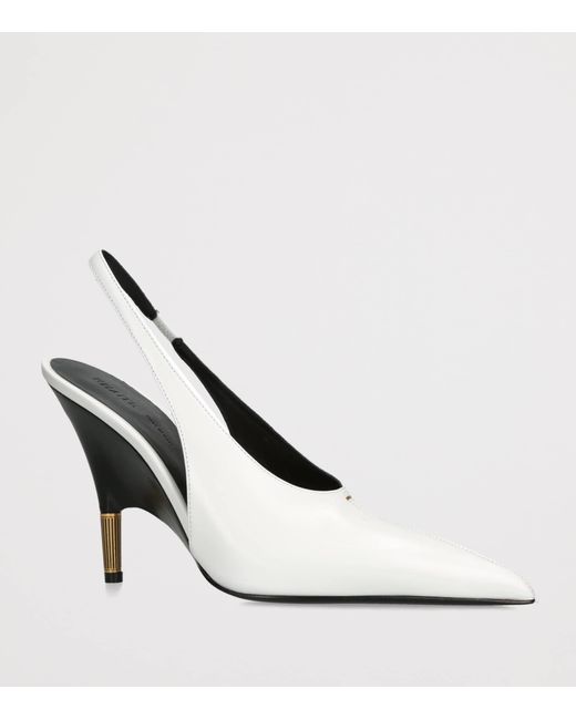 Khaite White Leather Bella Pumps 100