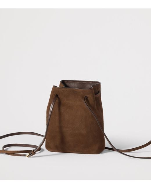 Miu Miu Brown Suede Logo Pouch