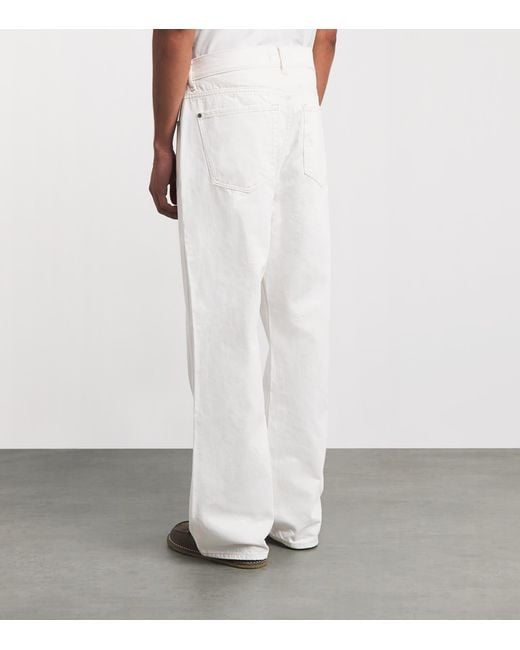 7 For All Mankind White Wide-Leg Jeans for men