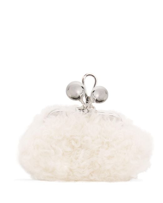 Weekend by Maxmara White Faux Fur Pasticcino Nano Bag
