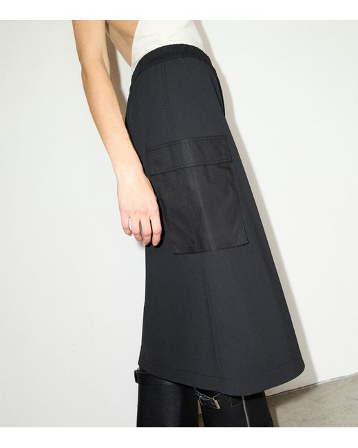 MAX&Co. Blue Technical Jersey Midi Skirt