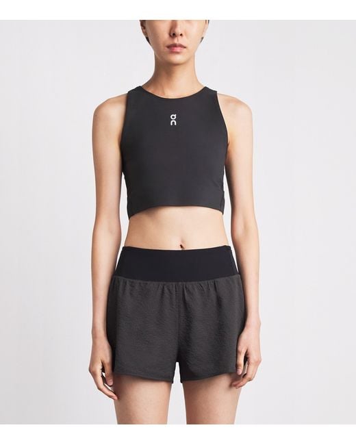 On Shoes Blue Court Cropped Tank Top