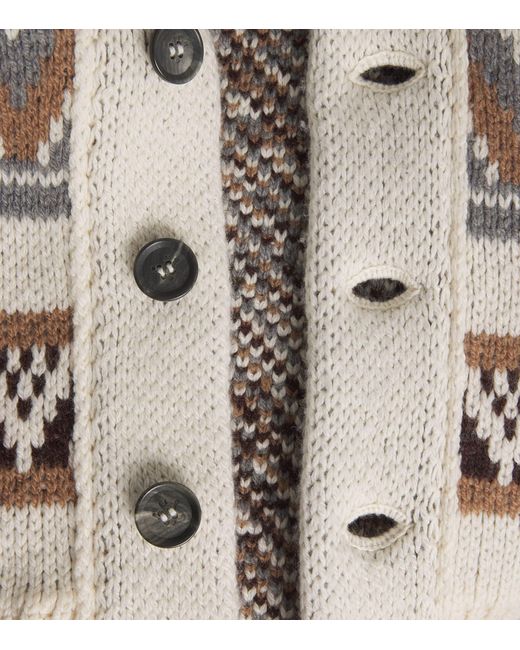 Isaia White Cashmere Cardigan for men