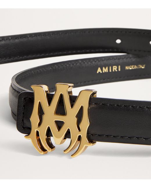 Amiri Black Leather Logo Belt for men