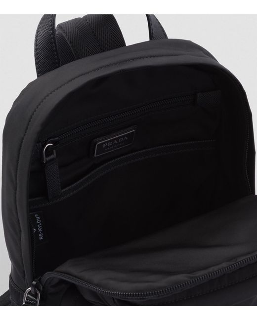 Nylon and saffiano leather backpack sales