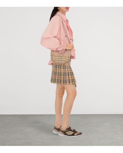 Burberry Gray Check Horseshoe Cross-Body Bag