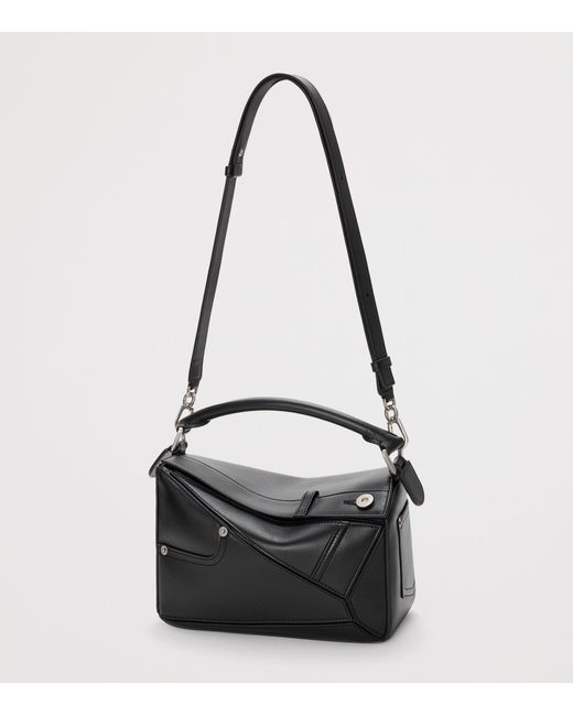 Loewe Black Small Calfskin Puzzle Panta Top-Handle Bag