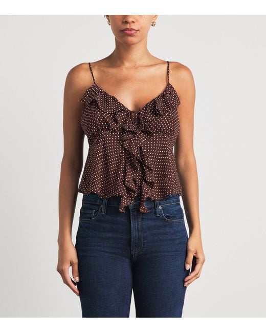 PAIGE Brown Ruffled Indiah Cami Top
