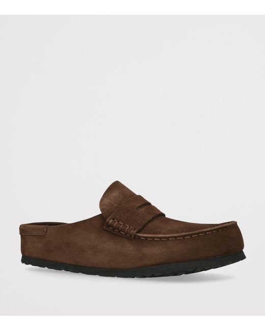 Birkenstock Brown Suede Naples Wrapped Clogs