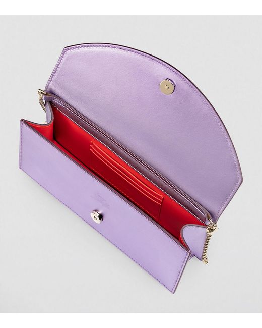 Christian Louboutin Purple Loubi54 Metallic-leather Clutch Bag