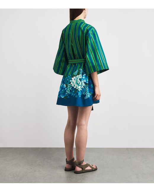 ALÉMAIS Green Organic Cotton Margo Mini Shirt Dress
