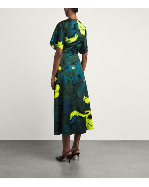 Roksanda Green Printed Sadee Midi Dress