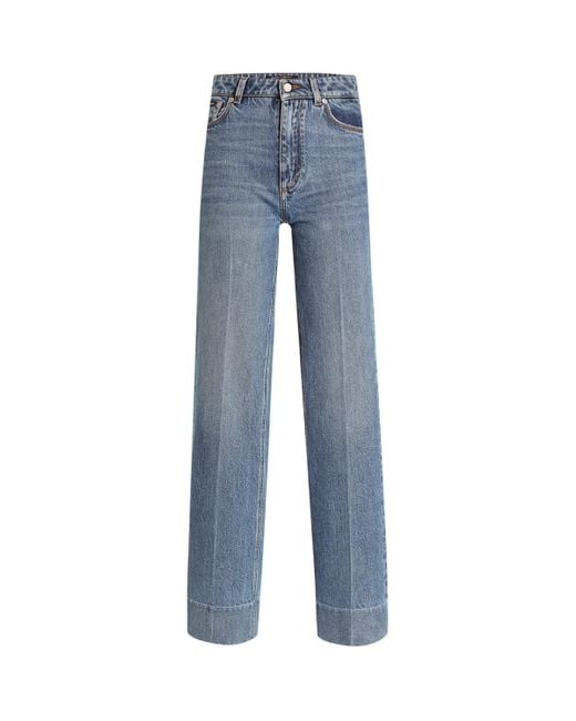 Dolce & Gabbana Blue Fold-Effect High-Rise Jeans