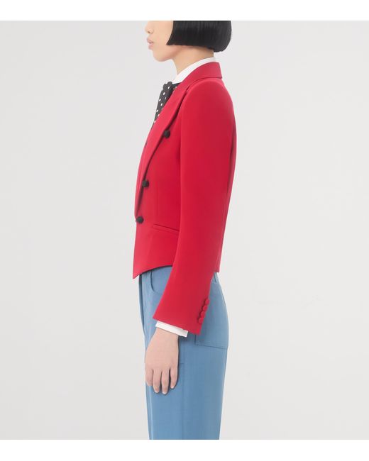 Valentino Red Virgin Wool Cropped Blazer