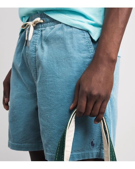 Polo Ralph Lauren Blue Cotton Corduroy Polo Prepster Shorts for men