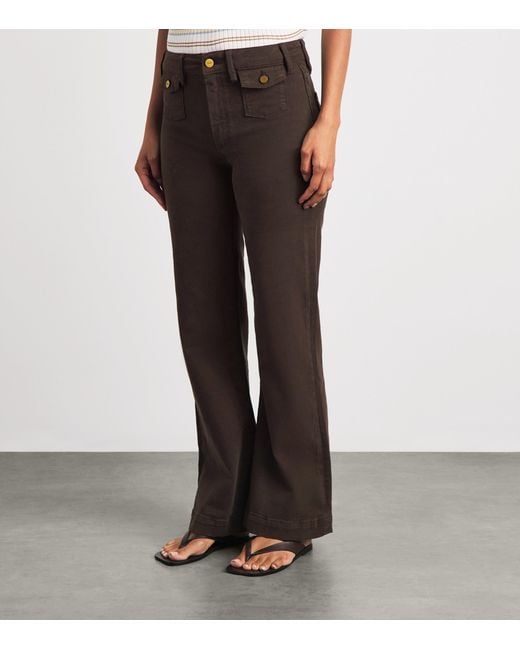 PAIGE Gray Leenah Wide-Leg Jeans