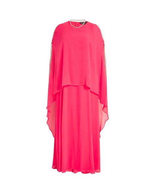 Marina Rinaldi Pink Silk Georgette Maxi Dress